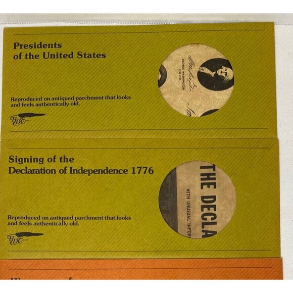 Historical Document Reproductions On Antiqued Parchment Teachers Aid Lot of 6 - Picture 4 of 5